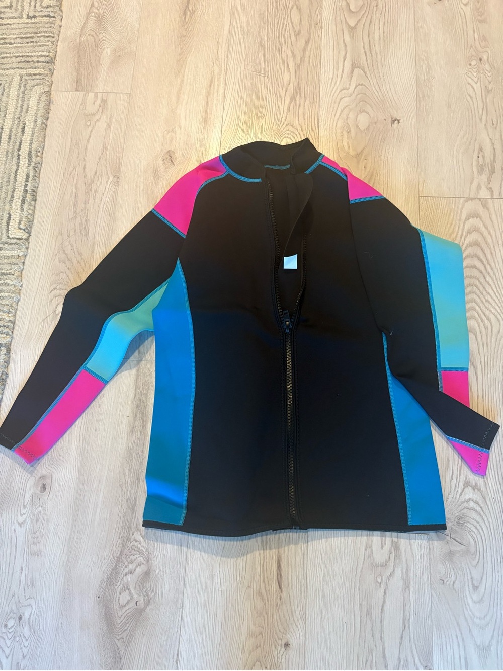 REALON 3XL Black Neoprene Zip Front Swim top wetsuit Jacket NIP